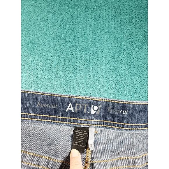 Apt 9 Jeans Size 18 W Womens Blue Denim Pants Stretch Ladies Mid Rise Bootcut - Picture 3 of 11